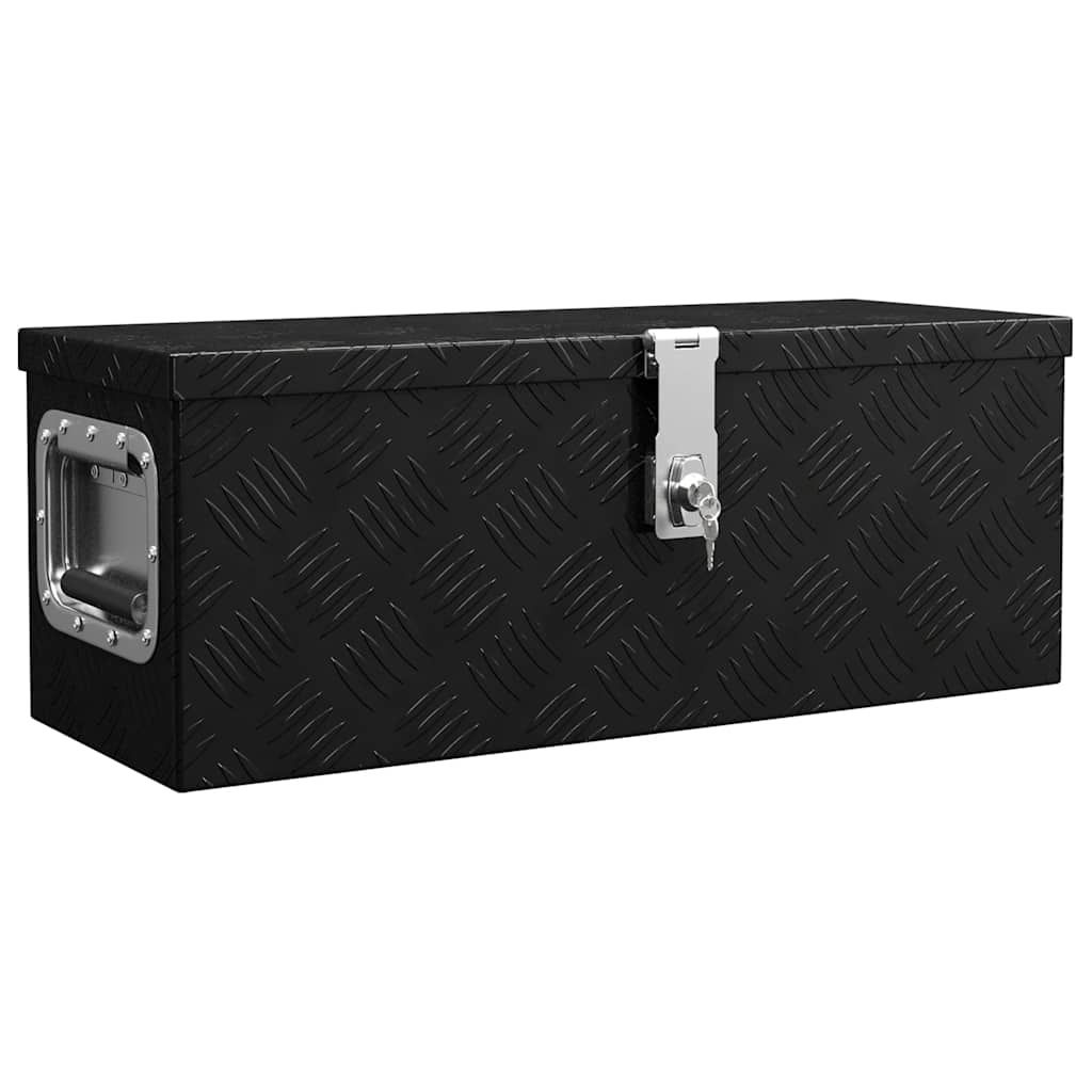 Contenitore Portaoggetti Nero 60x23,5x23 cm in Alluminio