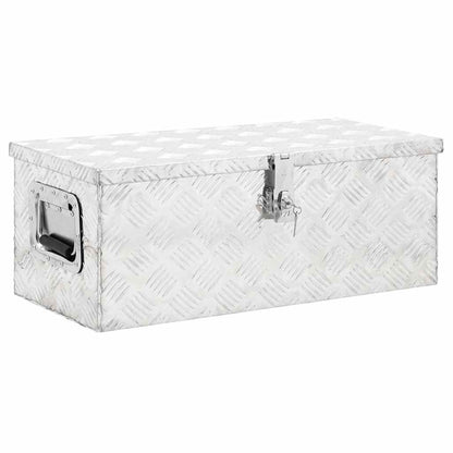 Contenitore Portaoggetti Argento 70x31x27 cm in Alluminio | homemem39