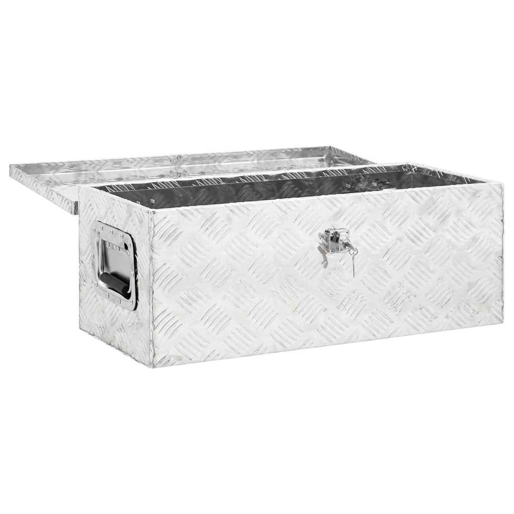 Contenitore Portaoggetti Argento 70x31x27 cm in Alluminio | homemem39