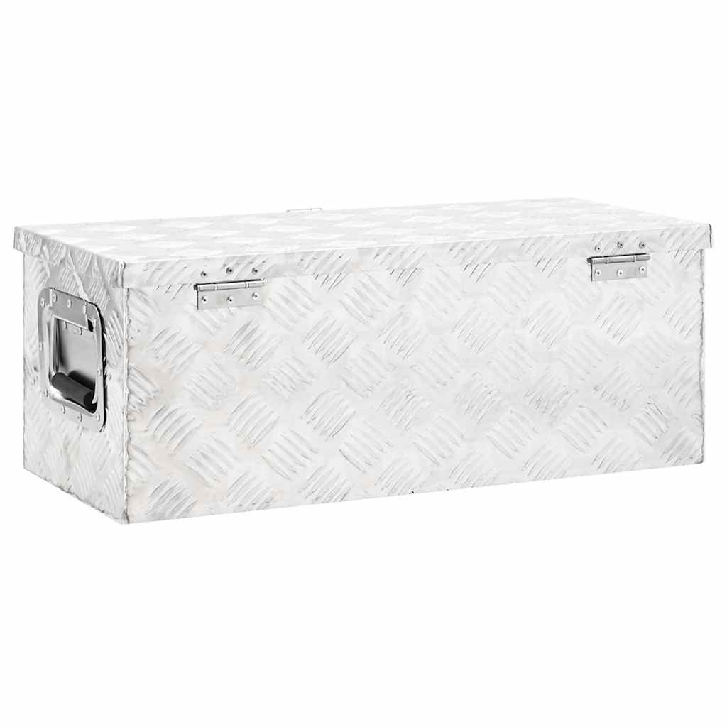 Contenitore Portaoggetti Argento 70x31x27 cm in Alluminio | homemem39