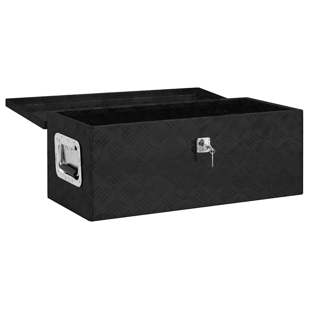 Contenitore Portaoggetti Nero 70x31x27 cm in Alluminio | homemem39