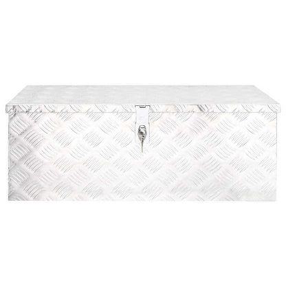 Contenitore Portaoggetti Argento 80x39x30 cm in Alluminio