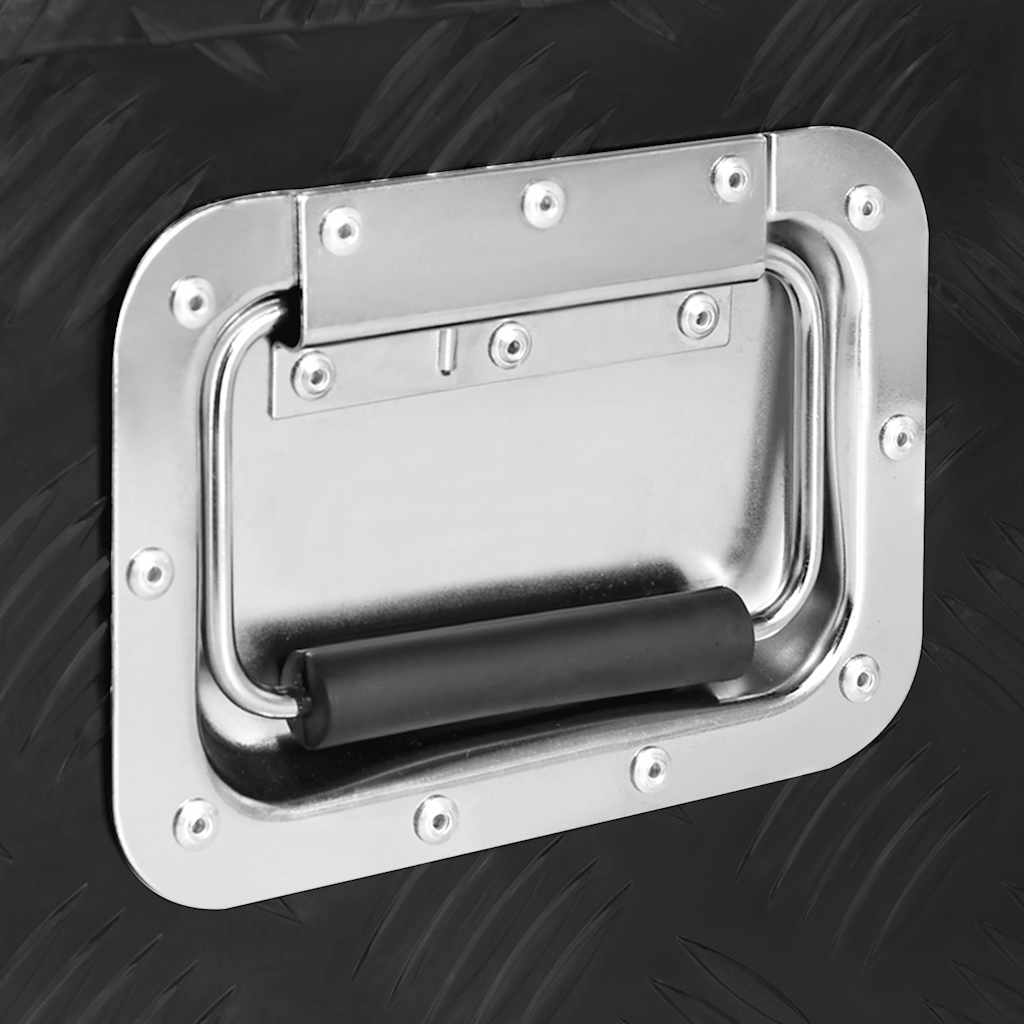 Contenitore Portaoggetti Nero 80x39x30 cm in Alluminio | homemem39