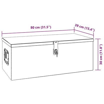 Contenitore Portaoggetti Nero 80x39x30 cm in Alluminio