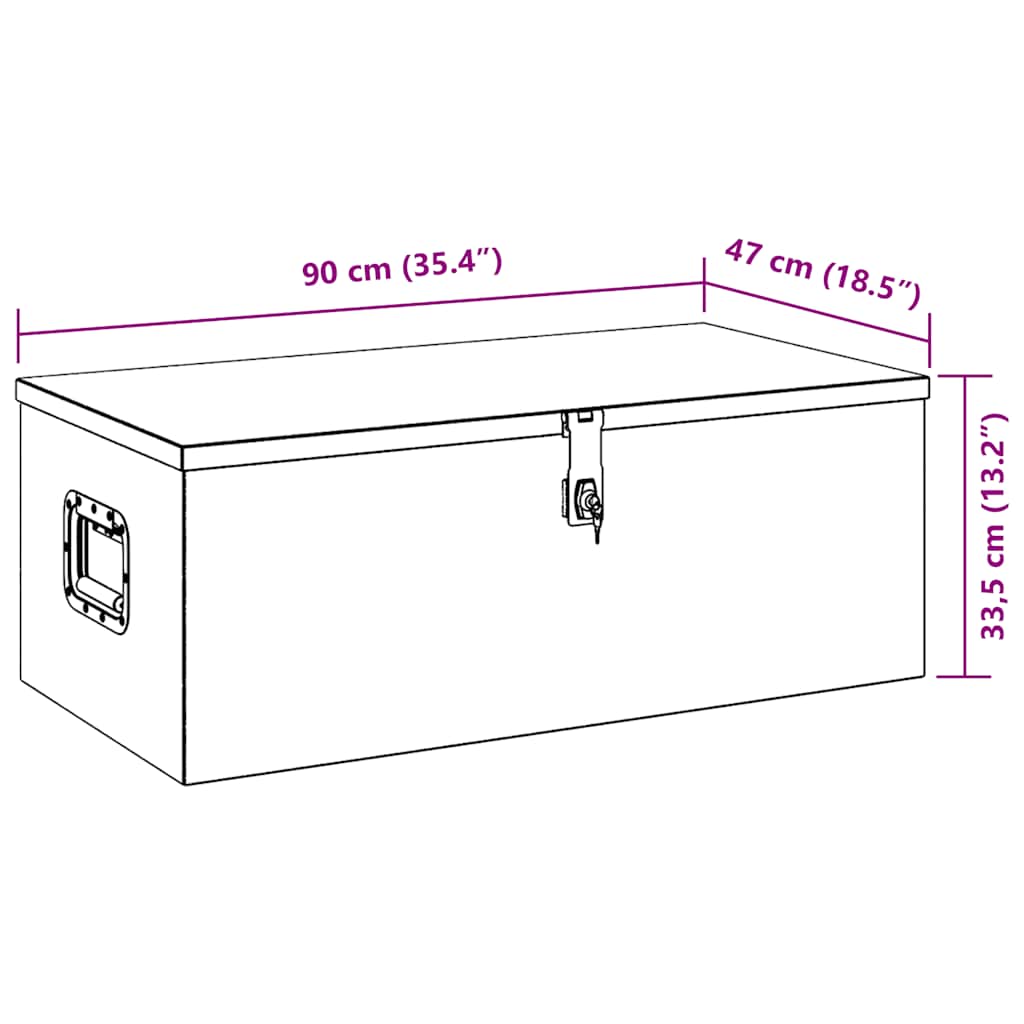 Contenitore Portaoggetti Nero 90x47x33,5 cm in Alluminio | homemem39
