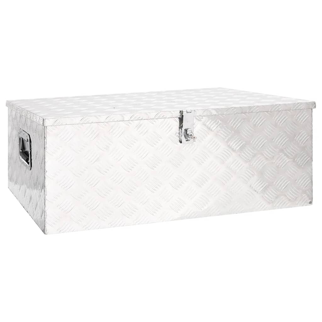 Contenitore Portaoggetti Argento 100x55x37 cm in Alluminio | homemem39