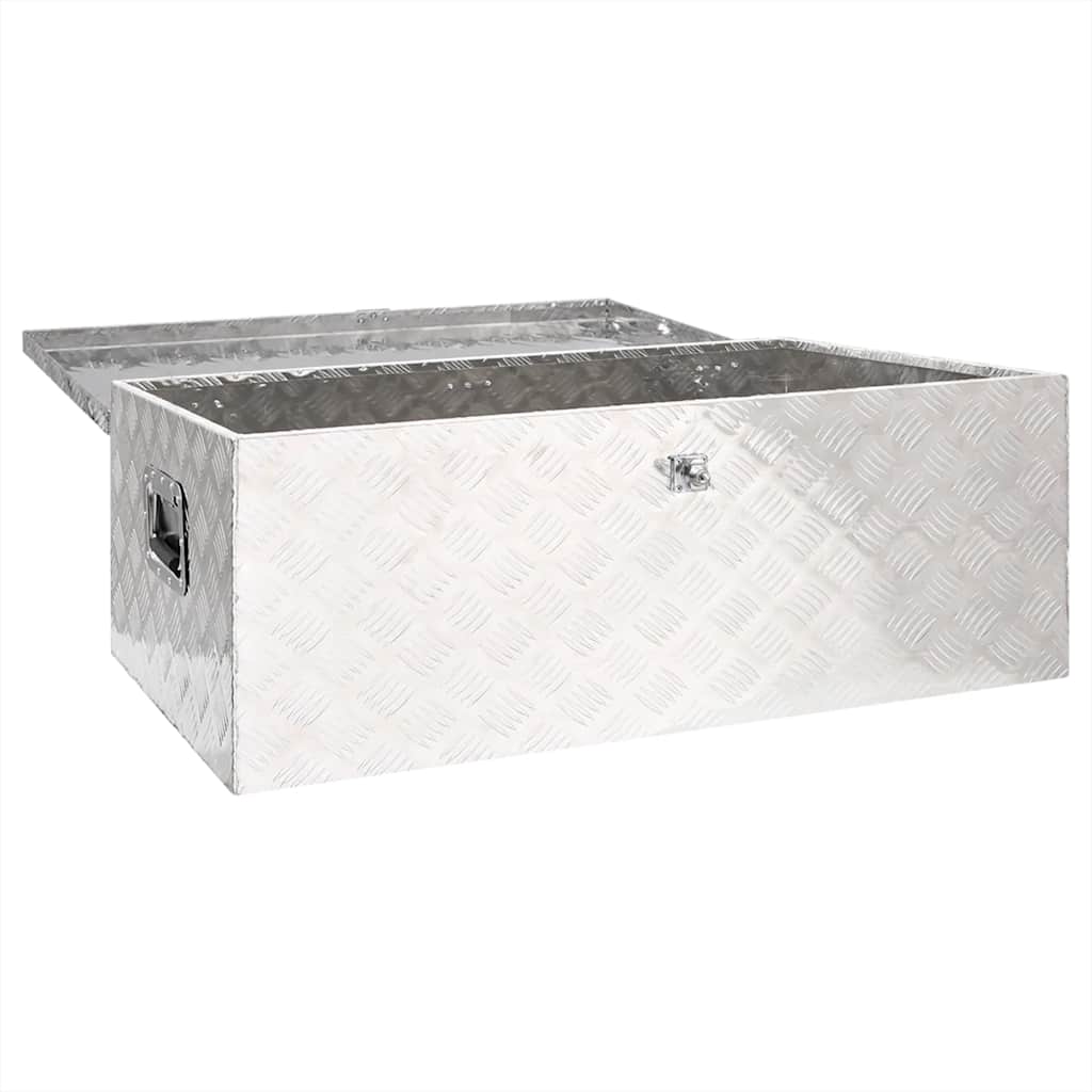 Contenitore Portaoggetti Argento 100x55x37 cm in Alluminio | homemem39