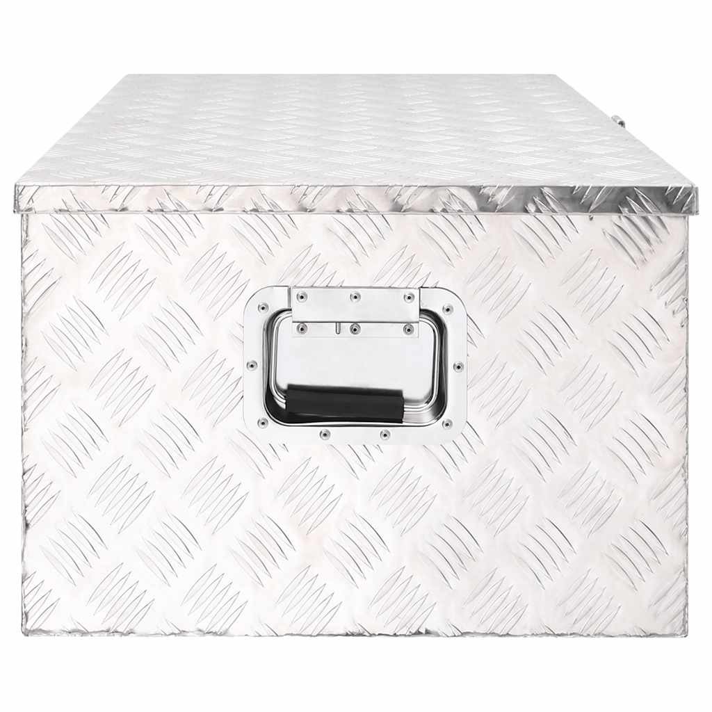 Contenitore Portaoggetti Argento 100x55x37 cm in Alluminio | homemem39