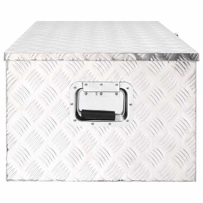 Contenitore Portaoggetti Argento 100x55x37 cm in Alluminio | homemem39
