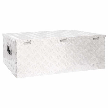 Contenitore Portaoggetti Argento 100x55x37 cm in Alluminio