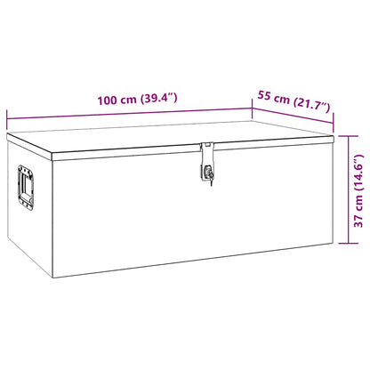 Contenitore Portaoggetti Argento 100x55x37 cm in Alluminio | homemem39