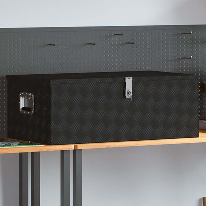 Contenitore Portaoggetti Nero 100x55x37 cm in Alluminio