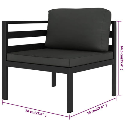 Set Divani da Giardino 6 pz con Cuscini in Alluminio Antracite | homemem39