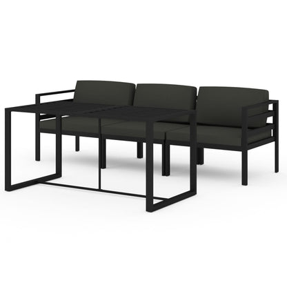 Set Divani da Giardino 4 pz con Cuscini in Alluminio Antracite | homemem39