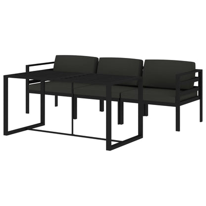 Set Divani da Giardino 4 pz con Cuscini in Alluminio Antracite | homemem39