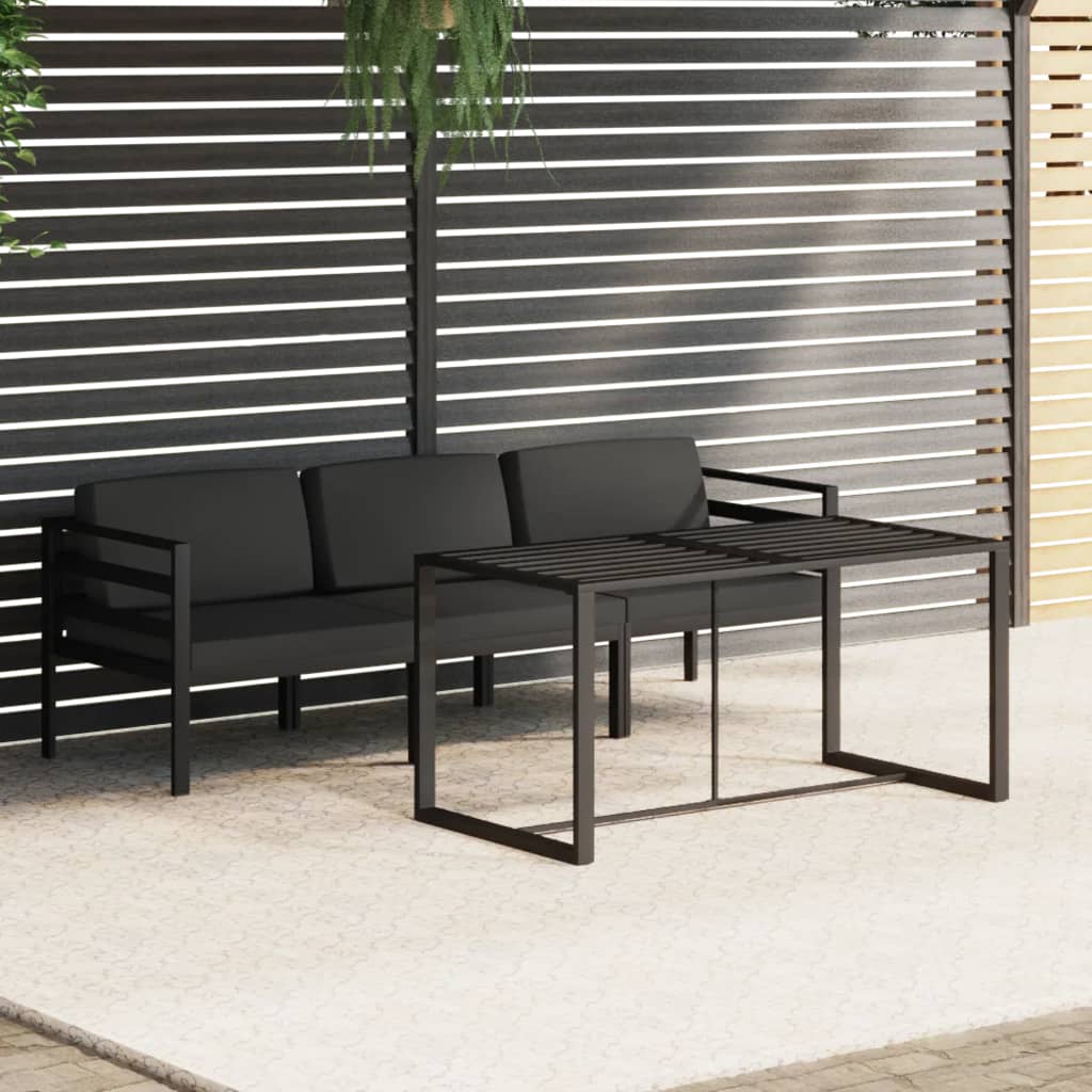 Set Divani da Giardino 4 pz con Cuscini in Alluminio Antracite | homemem39