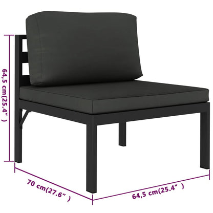 Set Divani da Giardino 5 pz con Cuscini in Alluminio Antracite | homemem39