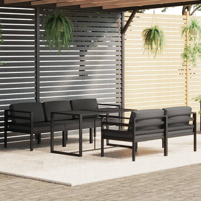 Set Divani da Giardino 6 pz con Cuscini in Alluminio Antracite - homemem39