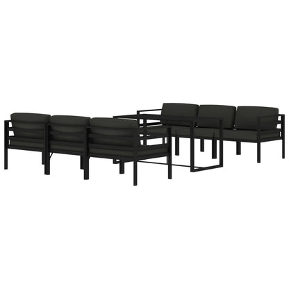 Set Divani da Giardino 7 pz con Cuscini in Alluminio Antracite | homemem39
