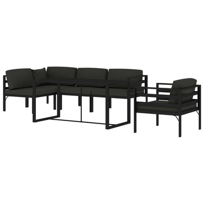 Set Divani da Giardino 6 pz con Cuscini in Alluminio Antracite | homemem39