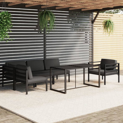 Set Divani da Giardino 6 pz con Cuscini in Alluminio Antracite | homemem39
