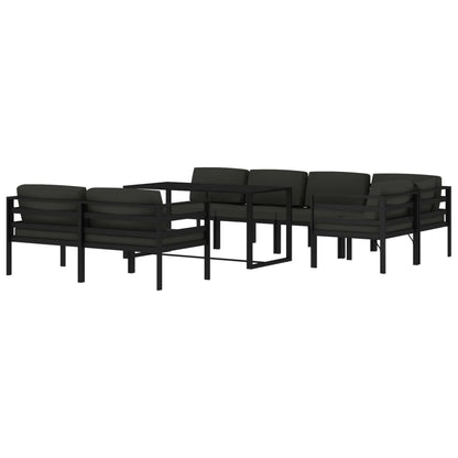 Set Divani da Giardino 8 pz con Cuscini in Alluminio Antracite | homemem39