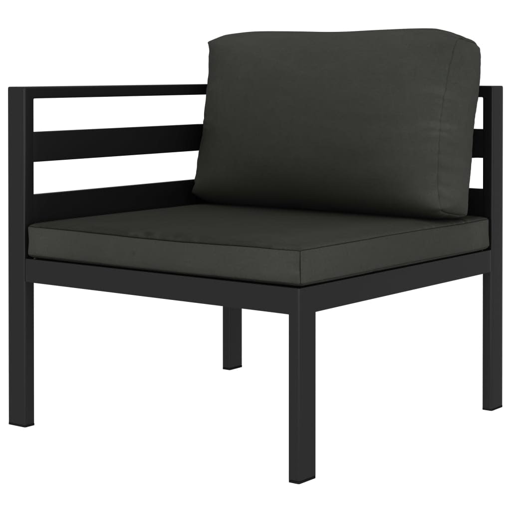 Set Divani da Giardino 8 pz con Cuscini in Alluminio Antracite | homemem39