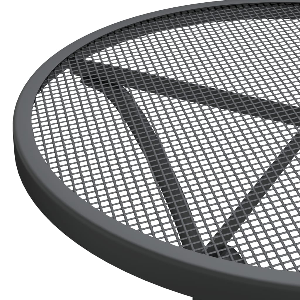 Set da Pranzo per Giardino 3pz Rete Metallica Espansa Antracite | homemem39