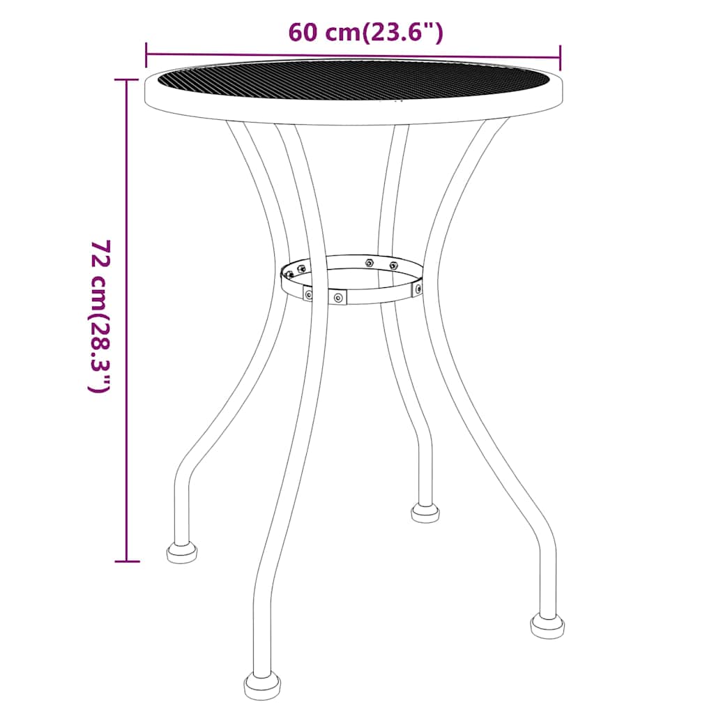 Set da Pranzo per Giardino 5pz Rete Metallica Espansa Antracite | homemem39