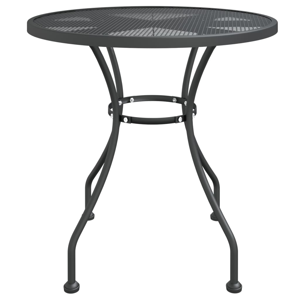 Set da Pranzo per Giardino 5pz Rete Metallica Espansa Antracite | homemem39