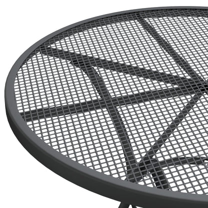 Set da Pranzo per Giardino 5pz Rete Metallica Espansa Antracite
