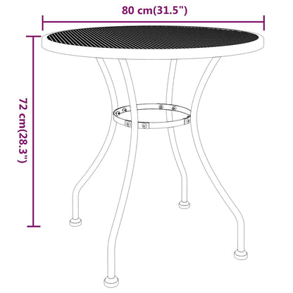 Set da Pranzo per Giardino 5pz Rete Metallica Espansa Antracite | homemem39