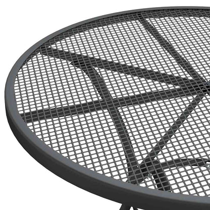 Set da Pranzo per Giardino 3pz Rete Metallica Espansa Antracite