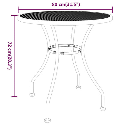 Set da Pranzo per Giardino 3pz Rete Metallica Espansa Antracite