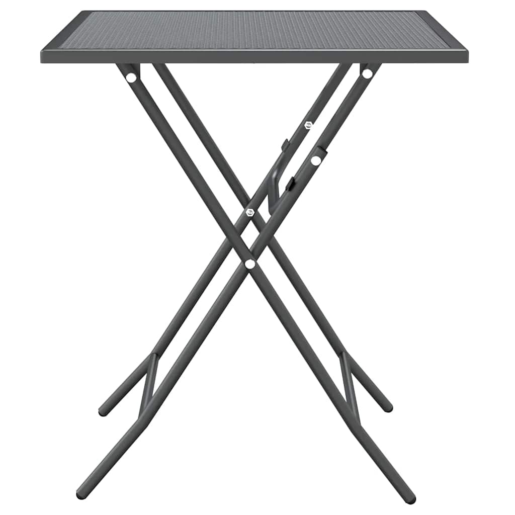 Set da Pranzo per Giardino 3pz Rete Metallica Espansa Antracite | homemem39