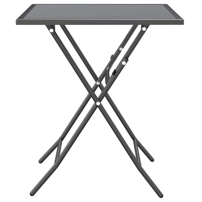 Set da Pranzo per Giardino 3pz Rete Metallica Espansa Antracite | homemem39