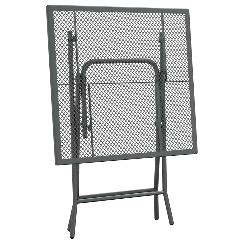 Set da Pranzo per Giardino 3pz Rete Metallica Espansa Antracite | homemem39