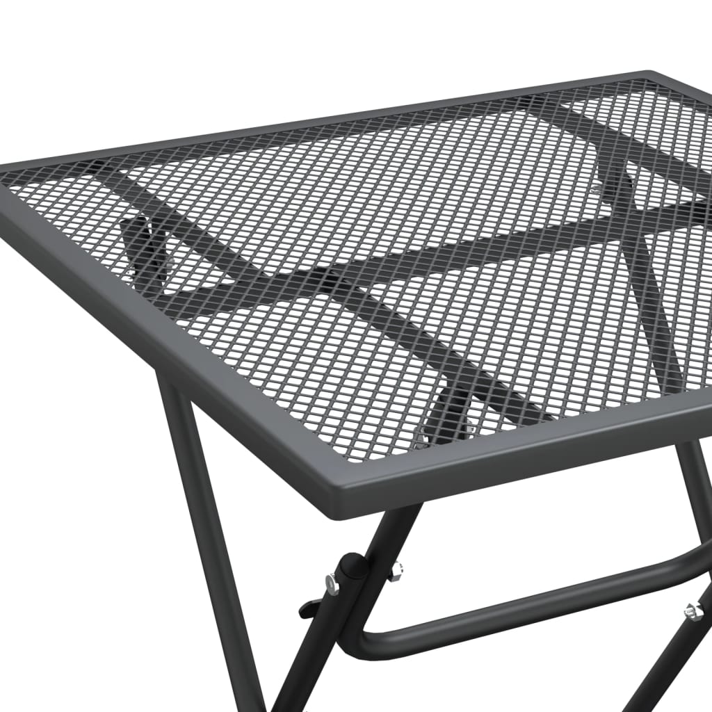 Set da Pranzo per Giardino 3pz Rete Metallica Espansa Antracite | homemem39