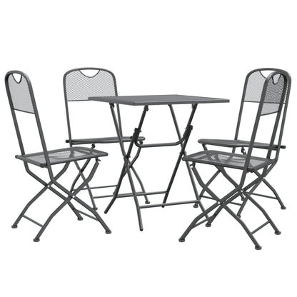Set da Pranzo per Giardino 5pz Rete Metallica Espansa Antracite | homemem39