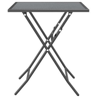 Set da Pranzo per Giardino 3pz Rete Metallica Espansa Antracite | homemem39
