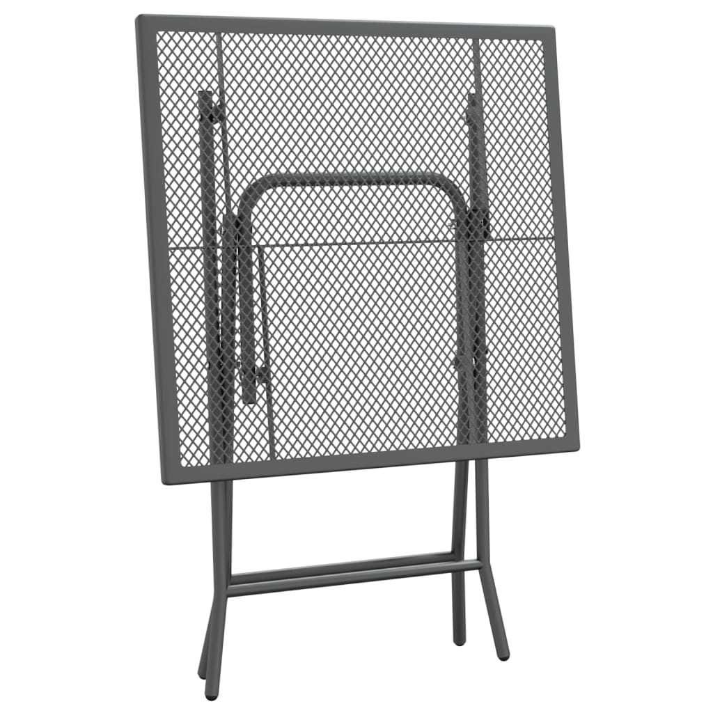 Set da Pranzo per Giardino 3pz Rete Metallica Espansa Antracite | homemem39