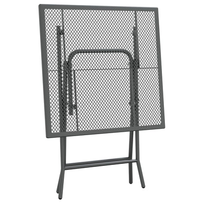 Set da Pranzo per Giardino 3pz Rete Metallica Espansa Antracite | homemem39