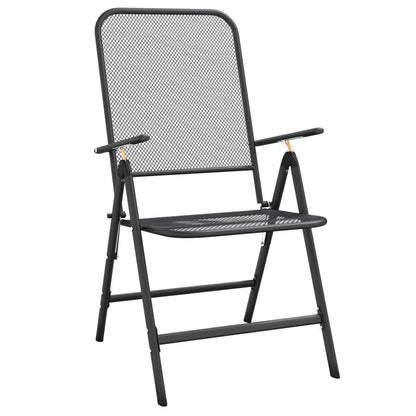 Set da Pranzo per Giardino 3pz Rete Metallica Espansa Antracite | homemem39
