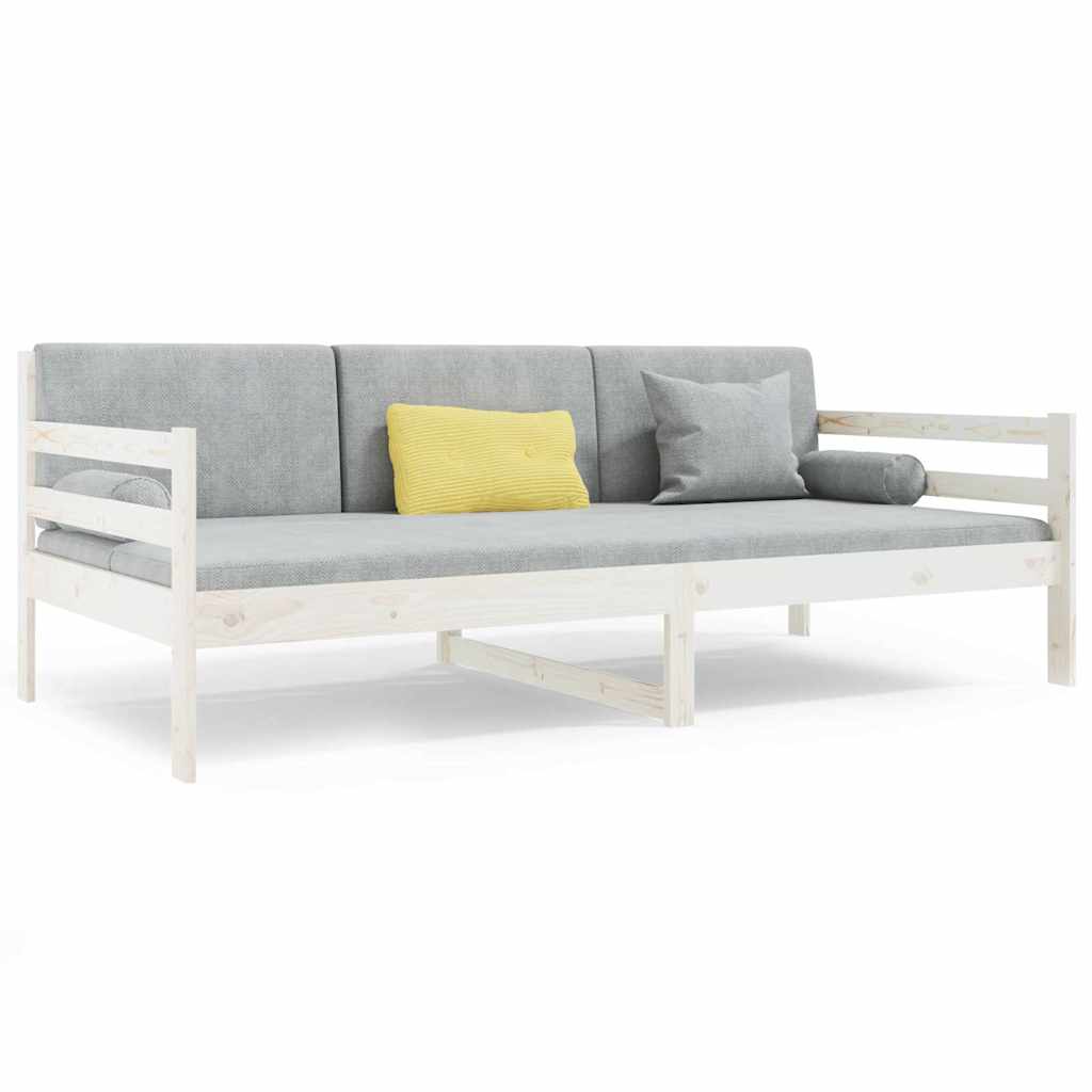 Dormeuse senza Materasso Bianca 90x190 cm Legno Massello Pino