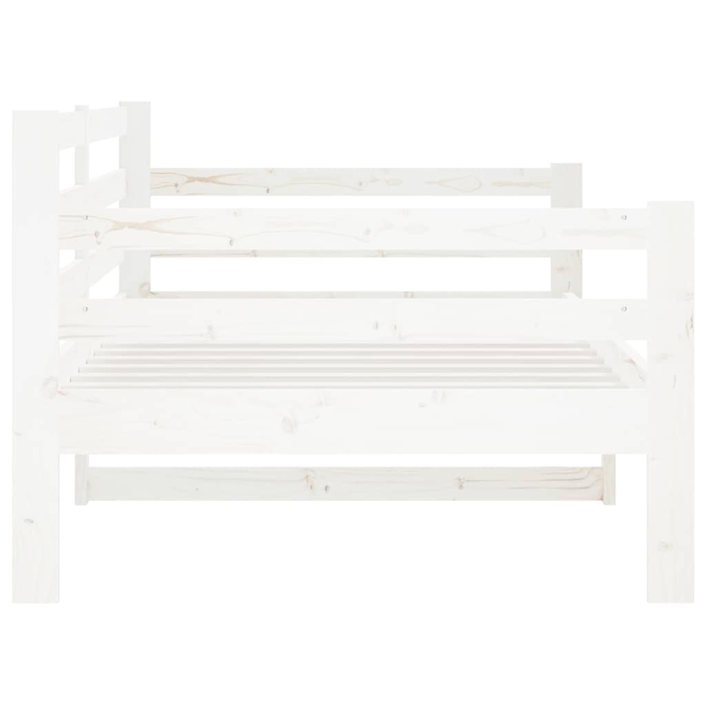 Dormeuse senza Materasso Bianca 90x190 cm Legno Massello Pino