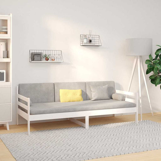Dormeuse senza Materasso Bianca 90x190 cm Legno Massello Pino