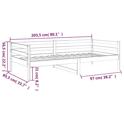 Dormeuse senza Materasso 80x200 cm in Legno Massello di Pino