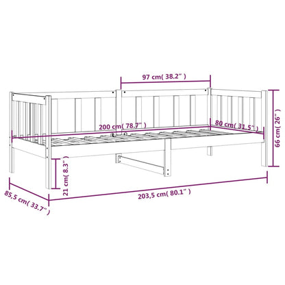 Dormeuse Ambra 80x200 cm in Legno Massello di Pino - homemem39