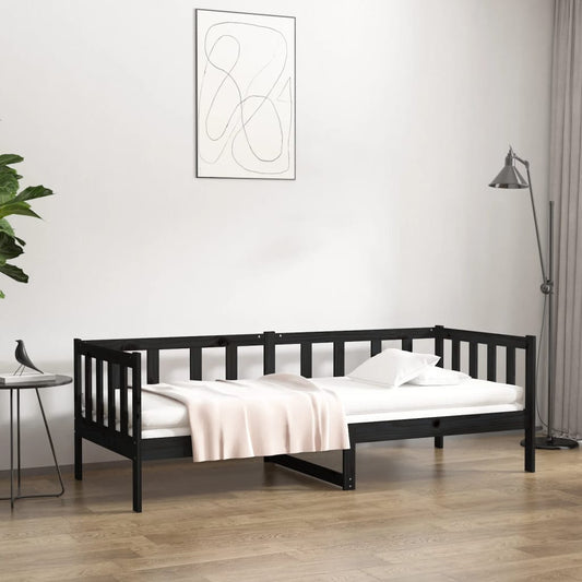 Dormeuse Nera 80x200 cm in Legno Massello di Pino - homemem39