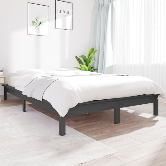 Giroletto Grigio 140x200 cm in Legno Massello di Pino - homemem39